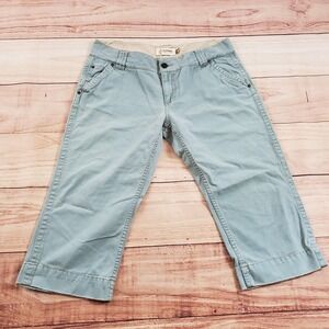 VINTAGE‎ Old Navy Pants Womens 14 Green Capri Casual Low Ladies Y2K 00s 34x19